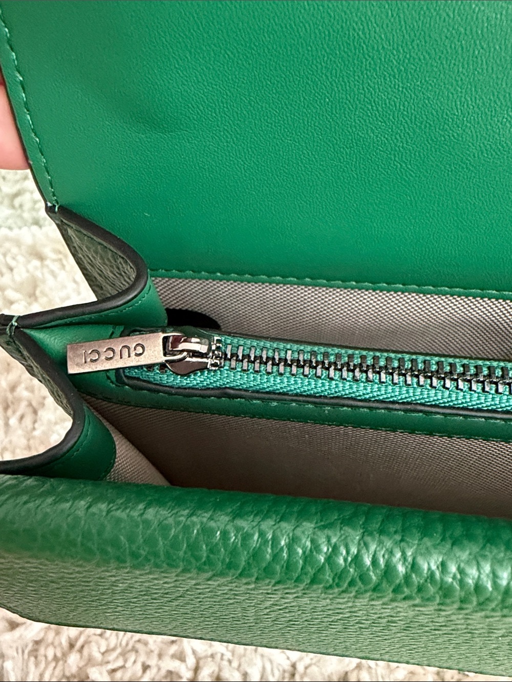 Designer Inspired Green PU Leather Shoulder Bag with Embellished Horsebit Accent - Picture 7 of 9